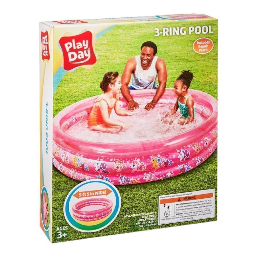 Play Day 3 Ring Unicorn Pool, Pink